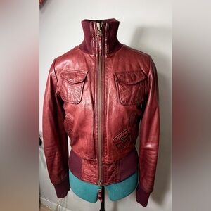 Elegant Maroon Bomber Jacket